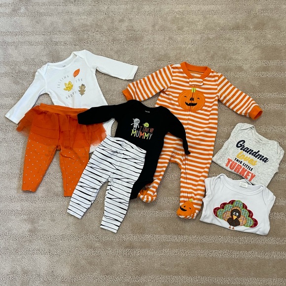 Baby girl fall Halloween bundle lot of 7 pieces - size 6 months - Picture 1 of 8